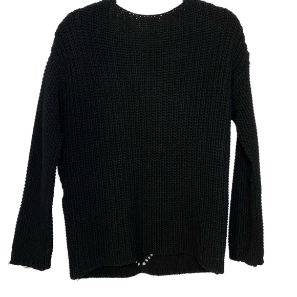 H&M Black Fringe Boho Sweater Size S - Picture 2 of 3